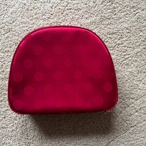 Estee Lauder Red Cosmetic Makeup Bag Train Case